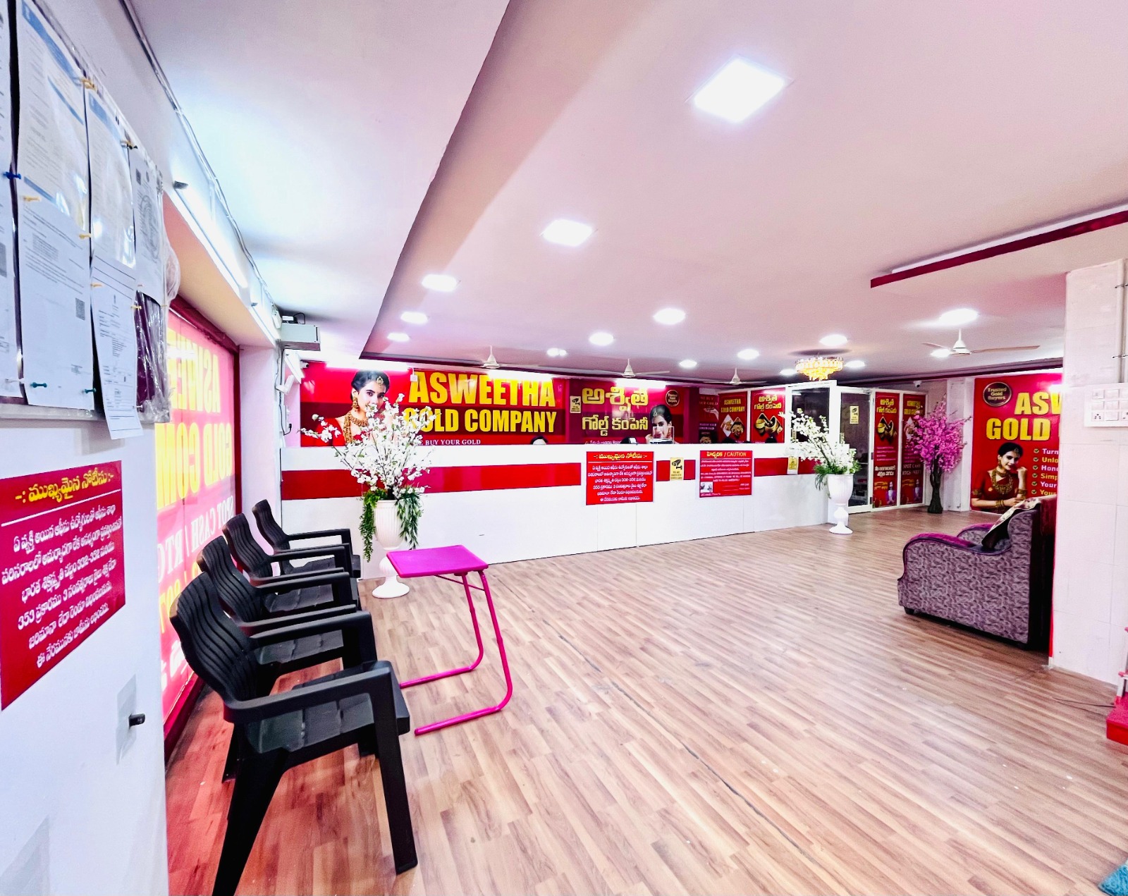 Inside the Asweetha Gold Company office in Vijayawada